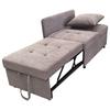 Upholstered Bed Sofa Bed 3 In 1 Multifunctional Sofa Bed, Linen Fabric Sofa with Adjustable Backrest, Lounge Sofa for Small Spaces