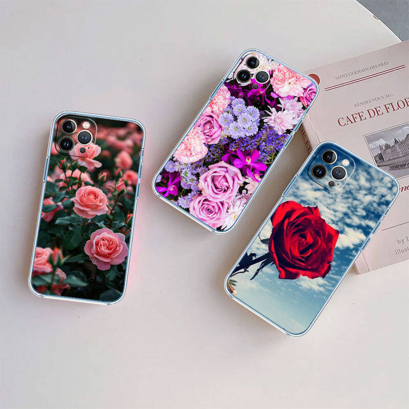 MH131 Roses Flower Case for Motorola E7 G6 G7 G8 G9 Plus Power Play G10 G20 G04 E30 E40 E22 E20 E13 E15 G22 G23 G05 G75 G35 G55