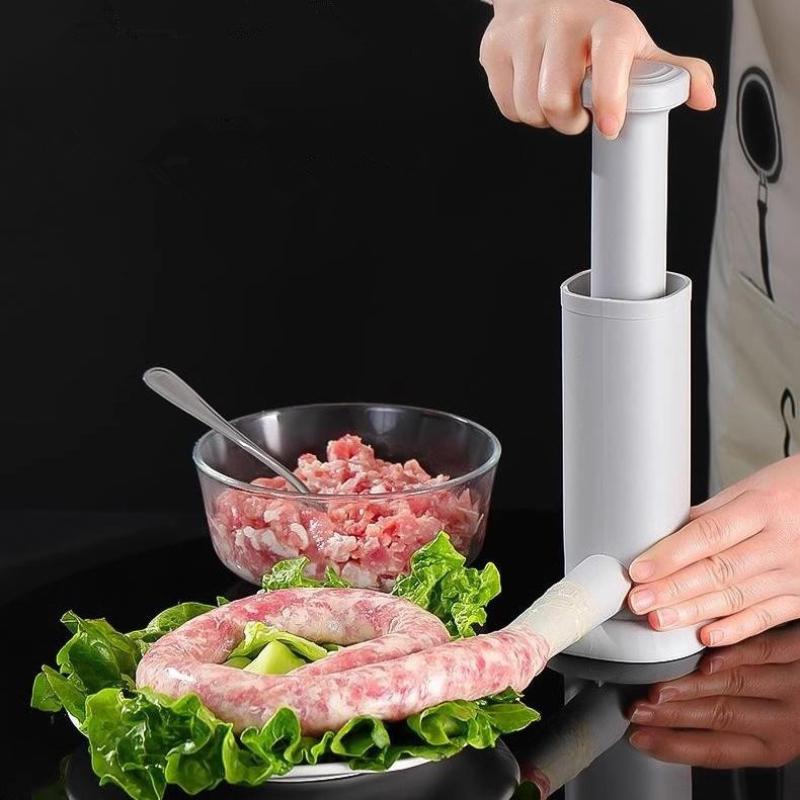 2In1 Homemade Sausage Maker With Stuffing Pipe Manual Fast Meat Stuffer Filling Machine Large Capacity Heavy Duty Kitchen Tools