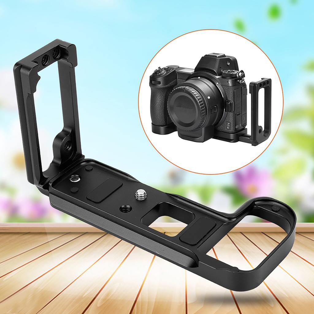 Aluminium Alloy Stretchable L Shape Handle Quick Release Plate for Nikon Z7 Z6 Camera(black )