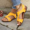 Women's New Plus Size Roman Sandals Women's Flat Velcro Casual Beach Sandals