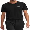 Men's Classic T Shirts YES Embroidered Short Sleeve Casual T-Shirts for Men