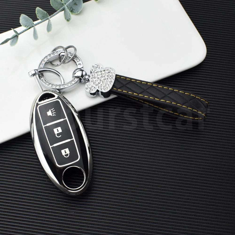 3 Tasten TPU Für Nissan Kicks Altima X-Trail Fuga Navara Leaf Note Sentra Murano Tiida Qashqai J11 J10 Micra Auto Schlüsselhülle Abdeckung