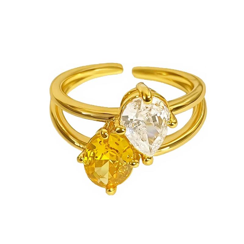 Mode Kreativ Licht Luxus Nische Hoher Sinn Offener Ring Schlicht Freundin Farbe Schatz Paarring Super Flash Ring Frauen