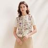 Zhaojun Women's Silk Blend Floral Print Short Sleeve Cardigan
