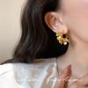 European and American light luxury high-end metal flower earrings, beautiful temperament exaggerated unique design retro high-end stud earrings