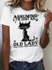 Funny Grumpy Cat Old Lady First Mistake T-shirt