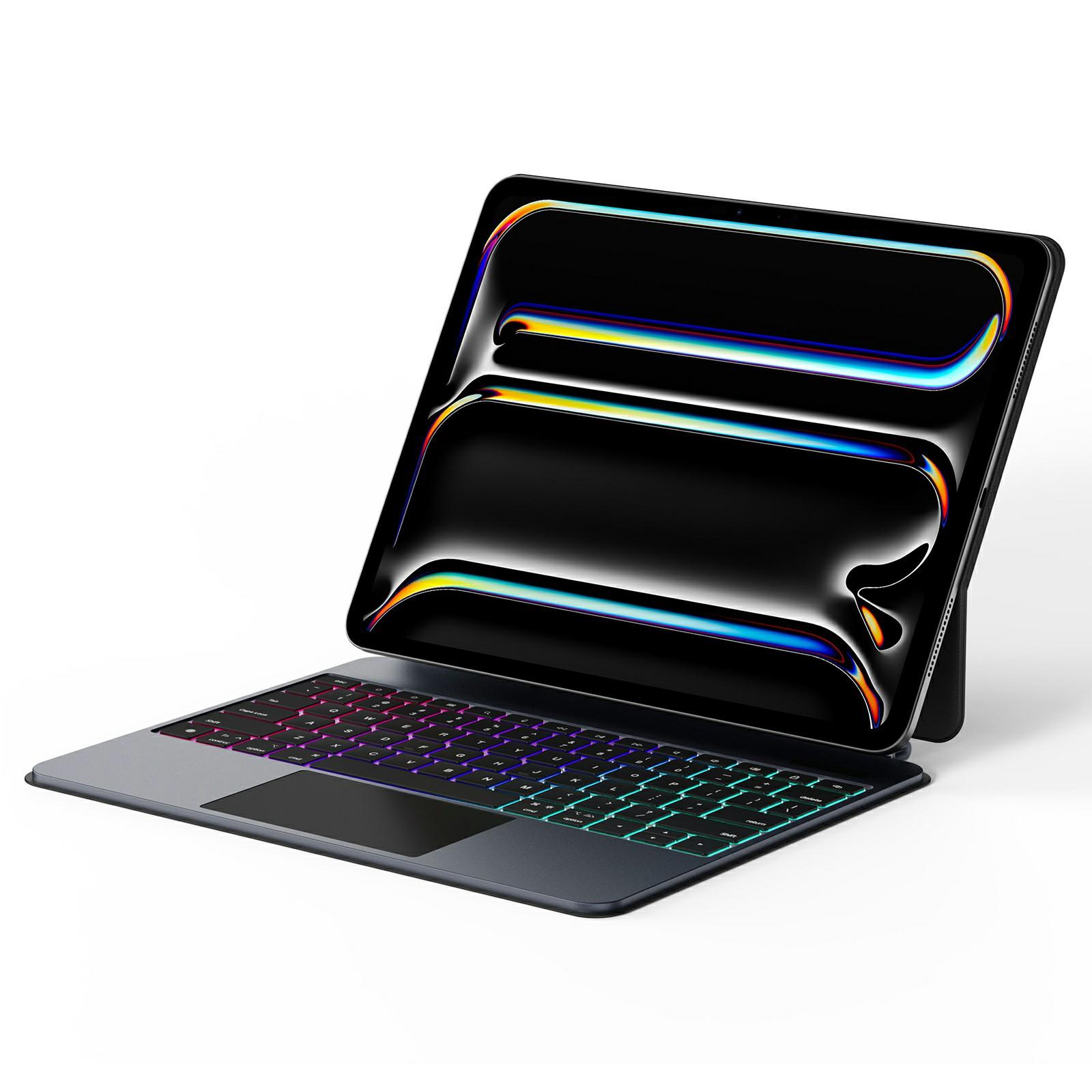 

DUX DUCIS MK Pro For iPad Pro 13 (2024) Leather Case+Aluminum Alloy Magnetic Floating Keyboard with Trackpad A