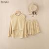 ZANZEA Women Sleeveless Vest Tops and Shorts Summer Two Piece Suit Sets