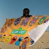 Sesame Street Cartoon Microfiber Blanket Quick Drying Beach Towels Oversized Printing Super Absorbent Pool Towel Blanket