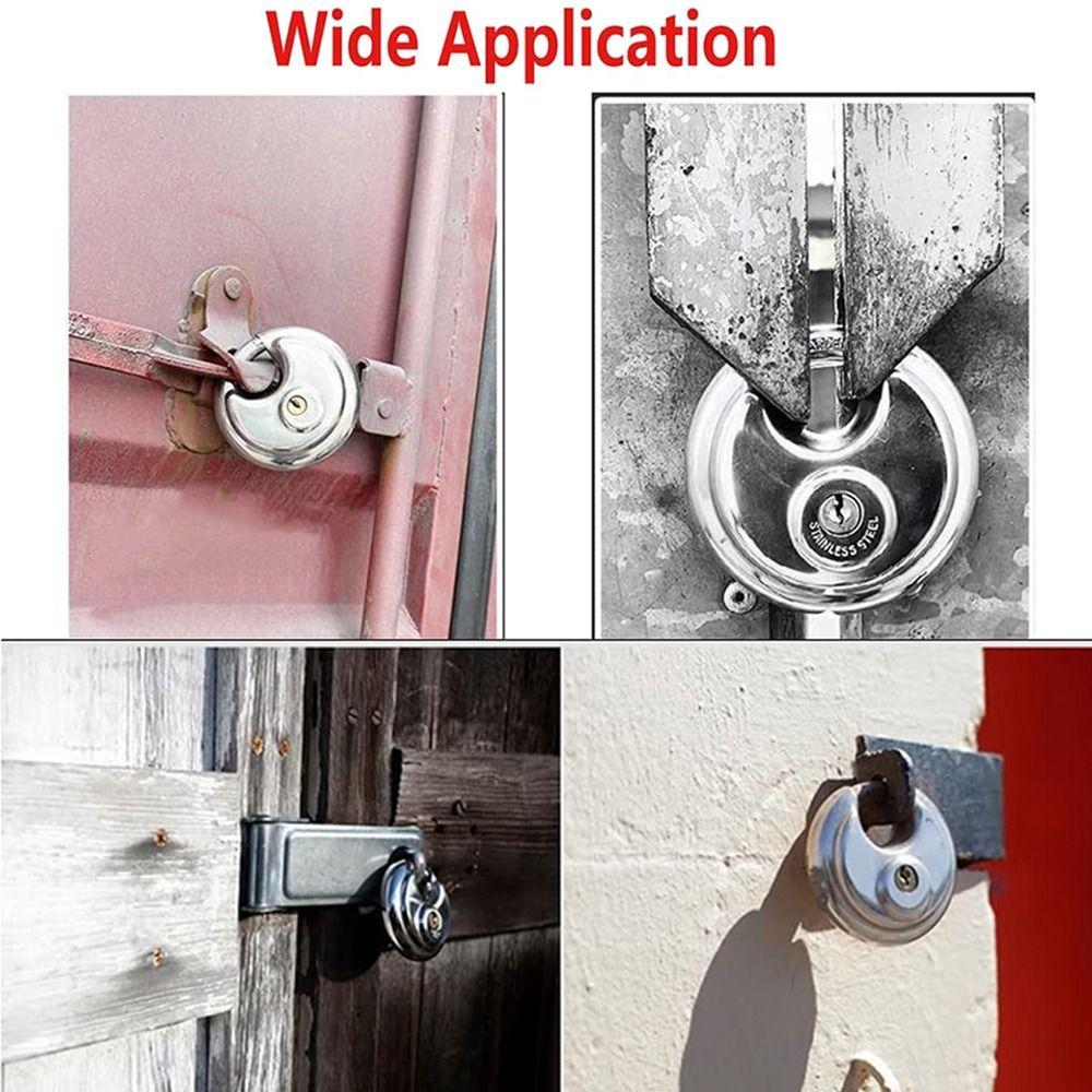 Stainless Steel Disc Locking Padlock Compact Security Lock Durable Round Disc Lock  Indoor Use