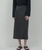 MOTT Autumn Basic Slit Skirt -Gray