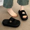 Thick-soled Velcro cool slippers for women's summer wear new height-increasing versatile and thin one-word casual sandals