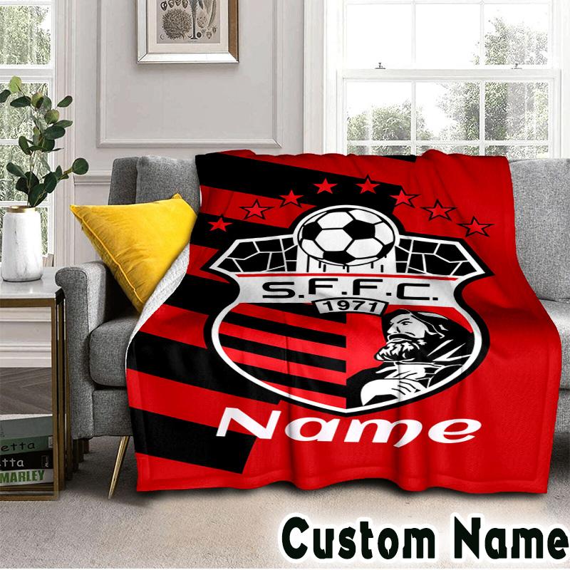 Custom Name Soccer Team Francisco Throws Blanket Flannel Blankets for Couch Bed Gifts for Men Women Picnic blanket Christmas fan gifts