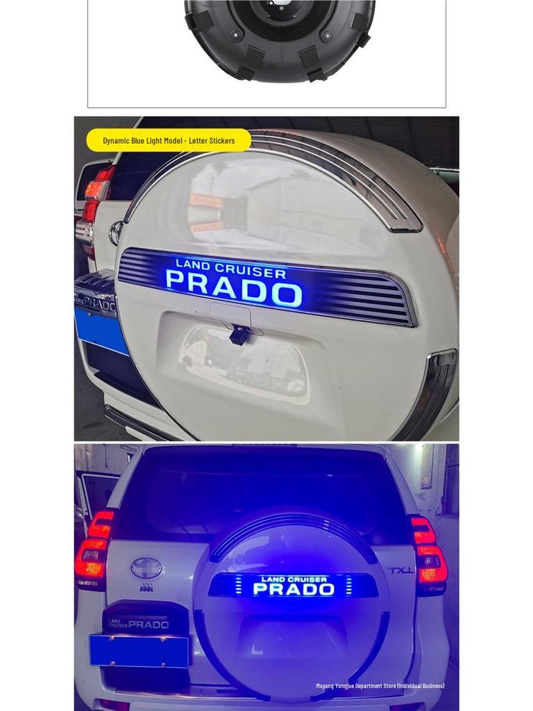 LED Bumper and License Plate Lights for Toyota Prado (10-20 models) - Spare Tire Cover Bright Strip Letter Stickers