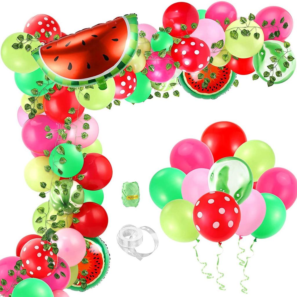 Hawaiian Party Decoration Balloon Set, Watermelon Balloon Chain Set Birthday Background Arrangement