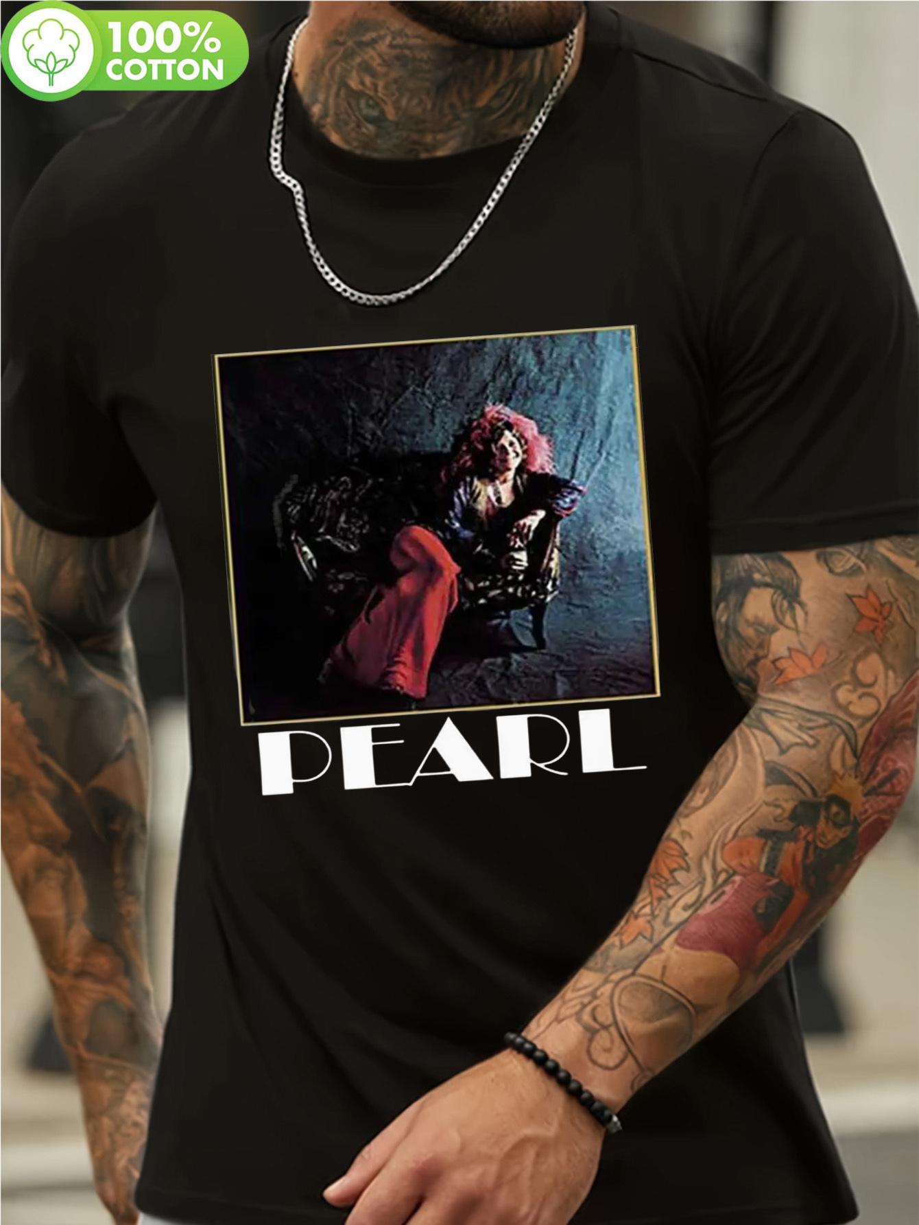 Pearl Print Cotton T-shirt - Breathable & Moisture-Wicking XL