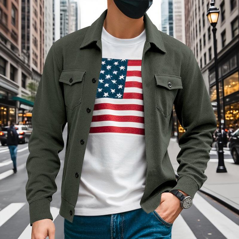 American Retro Autumn and Winter Heavy Corduroy Hunting Suit Commuter Workwear Light-produced Casual Jacket