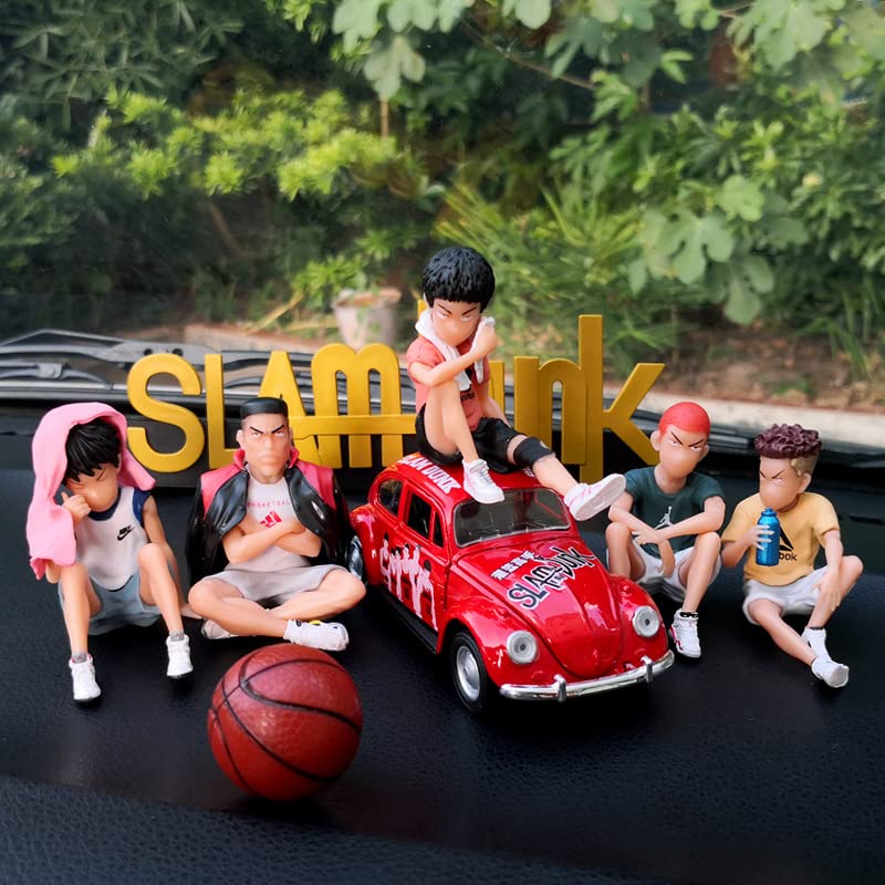 KRGNPLE Slam Dunk Figure Hanamichi Sakuragi Hisashi Mitsui Car Object Decoration License Plate Anime Figure SLAM DUNK Total Set of Rukawa? (Design