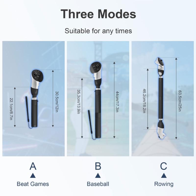Handle Attachments for Meta Quest 3 VR Controller Accessories, VR Gorilla Tag Long Arms Beat Saber Extension Grips