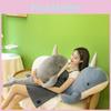 Cute Whale Plush Toy Pillow For Girls Soft And Cozy Stuffed Animal Doll For Bedtime Leg Support Grey