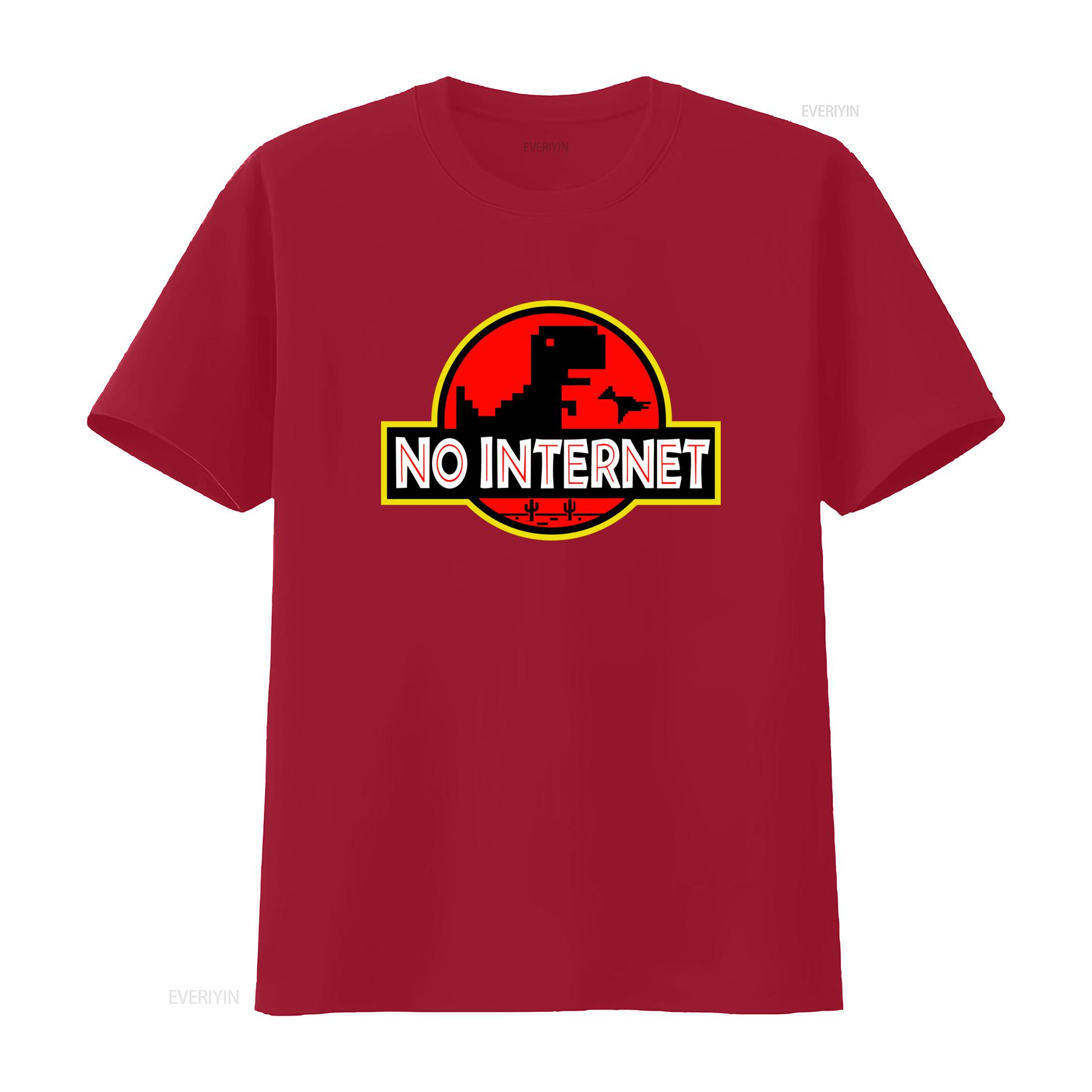 No Internet T Rex Dinosaur Pixel Art Cactus Offline 404 IT Developer Code Lover Shirt vintage Washed Casual Soft Unisex S