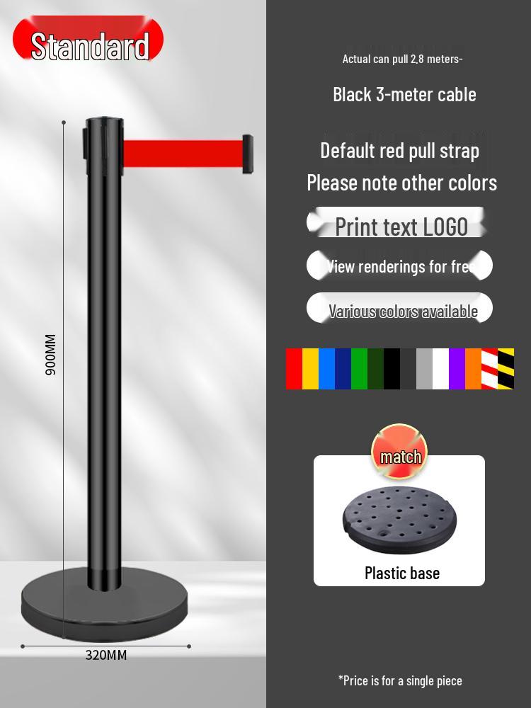 Retractable Queue Barrier Post with Belt