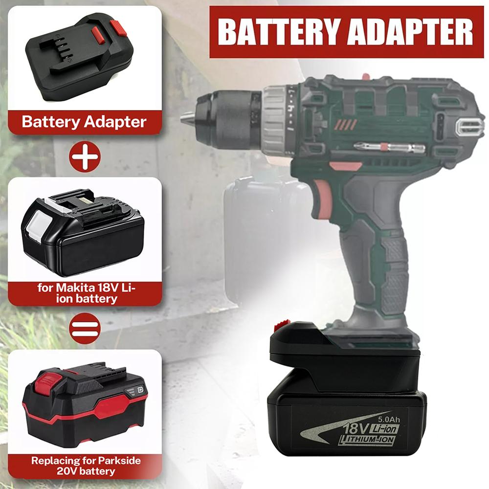 Adapter for Makita/Bosch/Milwaukee/Dewalt 18V Li-ion Battery Converts To Lidl Parkside X20V Li-ion Battery Adapter Power Tool