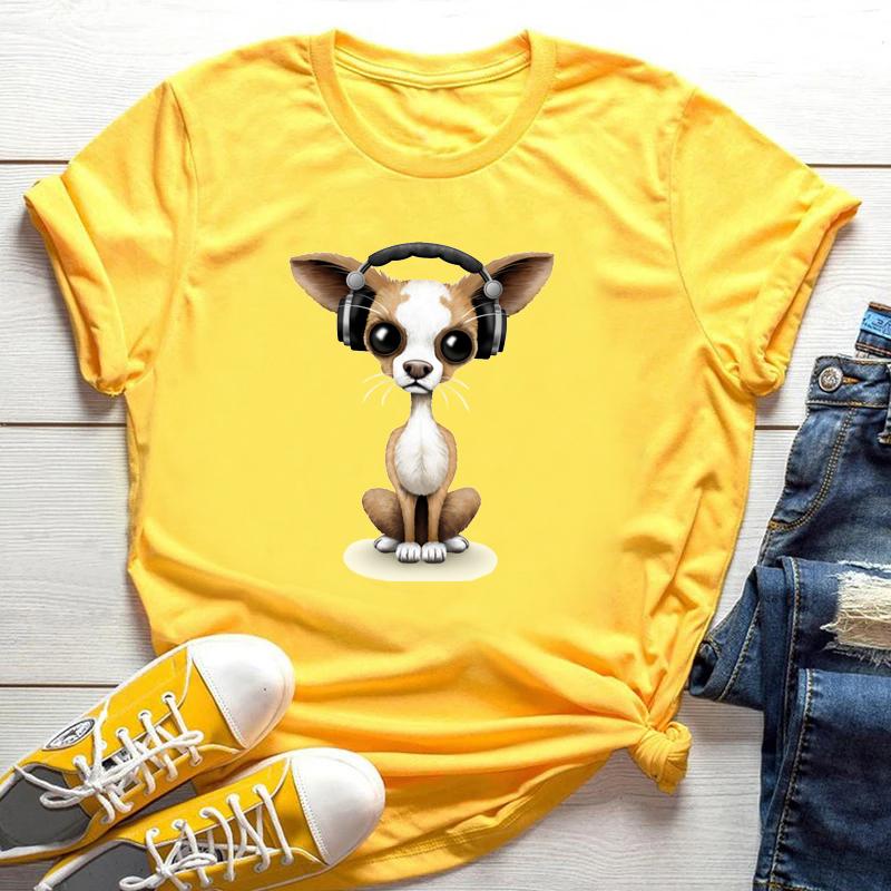 Stampa Mamma Chihuahua T-shirt da Donna Estate Nuova Moda T-shirt Divertente Design Cane Bella Ragazza T-shirt Tee Shirt Femme
