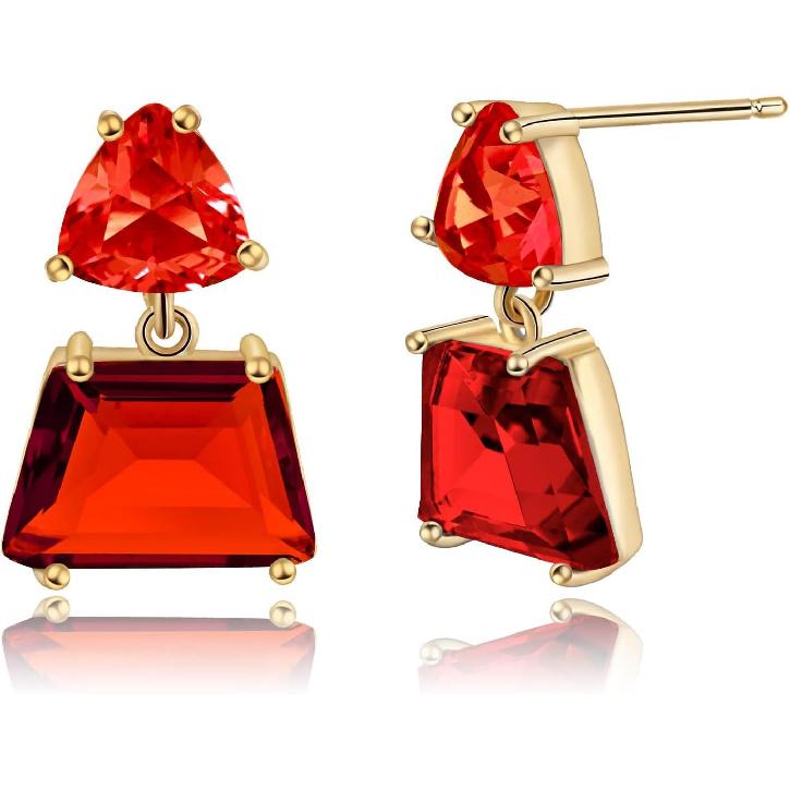 Hypoallergenic Brown Crystal Dangle Earrings for Women | Fashionable Amber Drops Ideal for Sensitive Ears