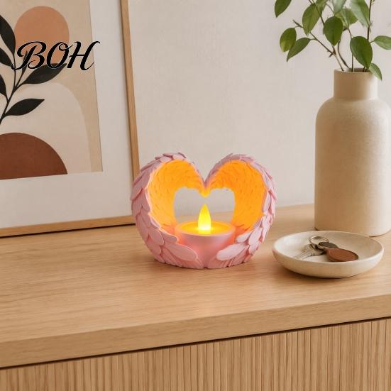 Creative Holiday Gift Ideas Angel Wings Tealight Candle Holder, Prayer Holder Memorial Gifts Housewarming for New Home Decor, Elegant Tabletop