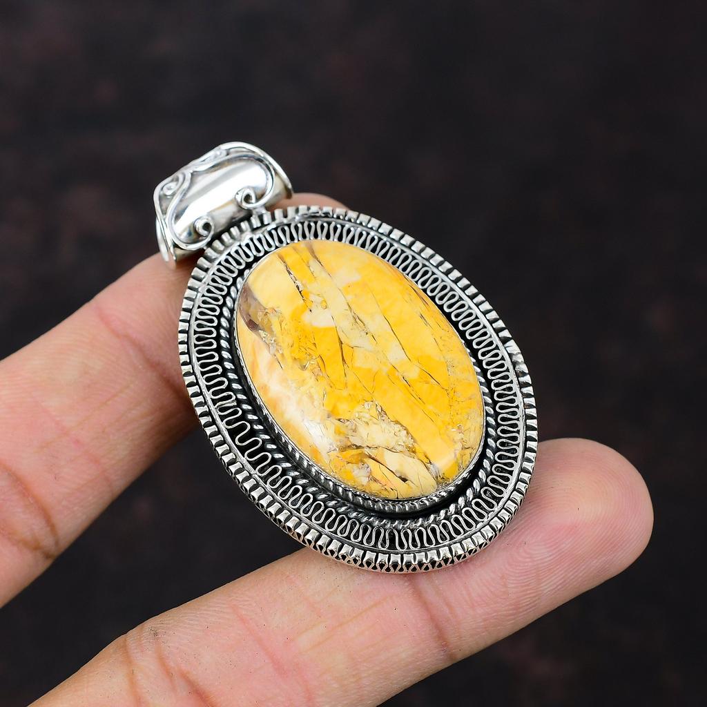 Brecciated Mookaite Pendant Vintage Pendant 925 Sterling Silver Pendant Unique Style Jewelry Natural Gemstone Handmade Pendant Gift For Mom