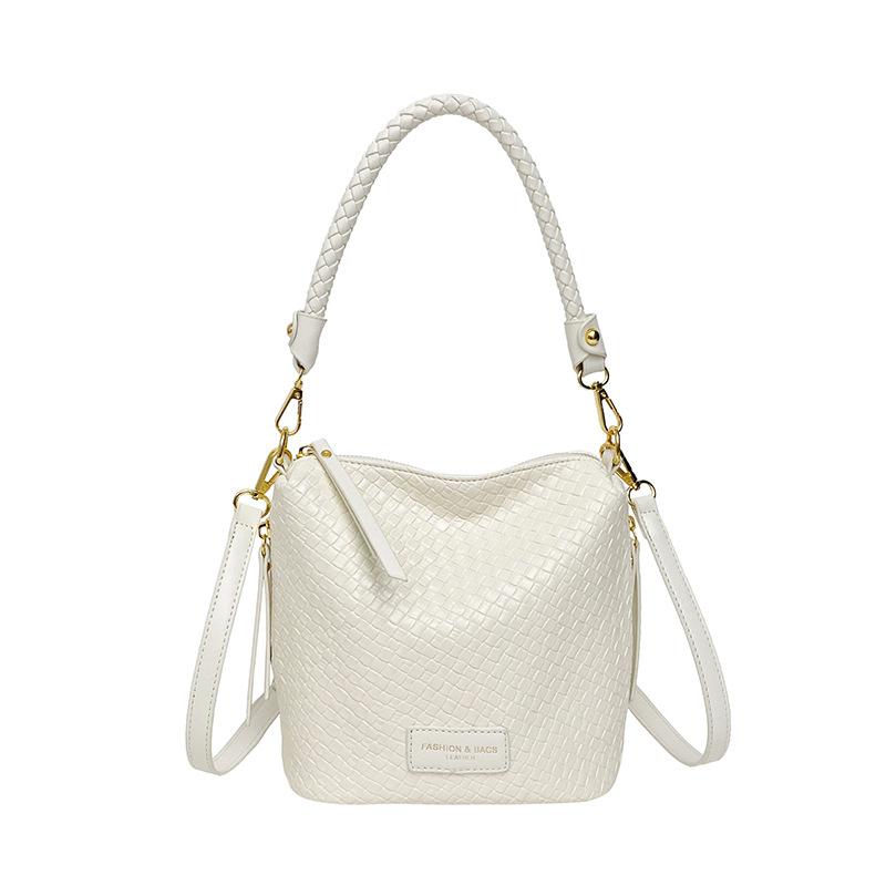 Bags women's bag 2025 new Korean version of fashion niche woven bag casual versatile shoulder bucket bag tide