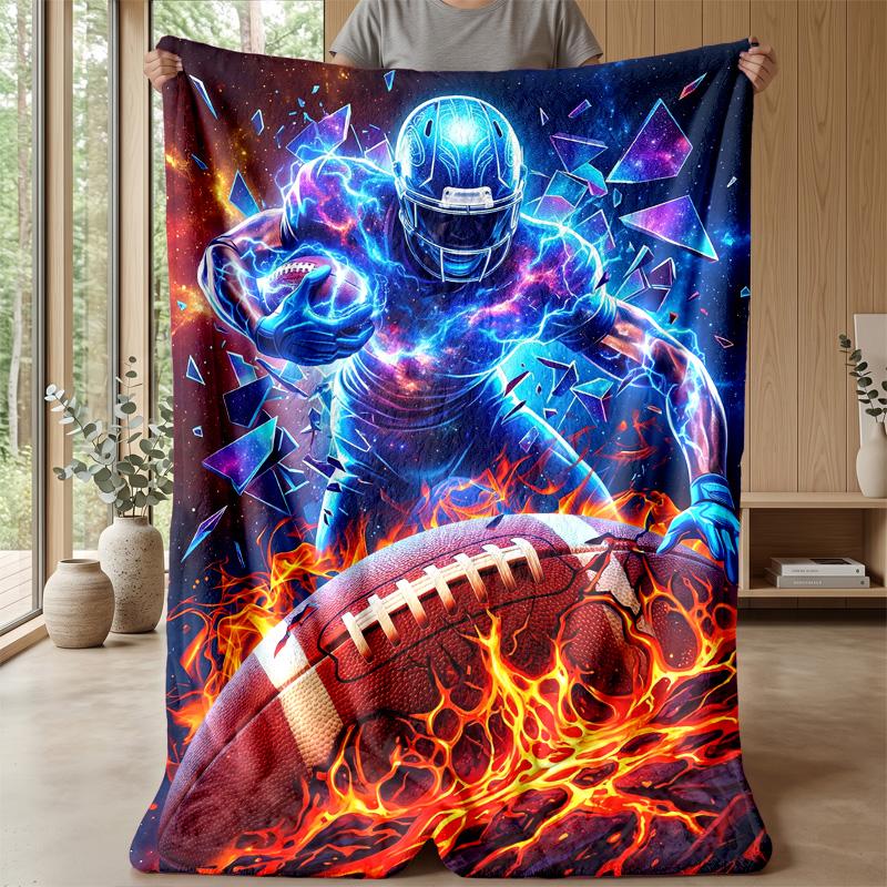 Electric Football Player 3 Theme blanket Lightweight Warm Flannel Blanket Decorative Throw Blanket for Home Decoration