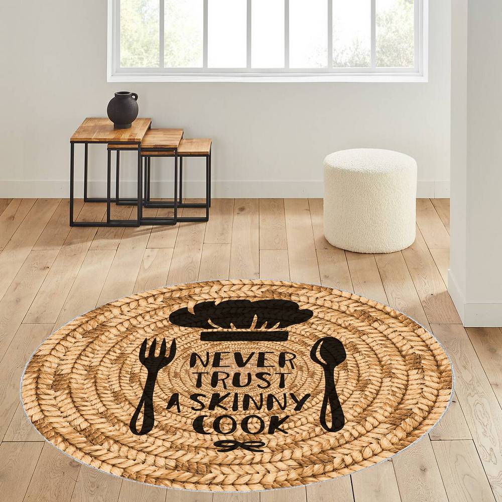 

Rovigo Home Моющийся круглый ковер с принтом RHM7058-SD330 100x100 коричневый