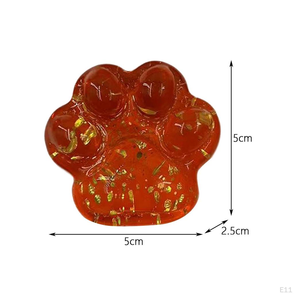 Cat Paw Sensory Toy Party Favors Pocket for Kids Adults Soft Rubber Hand pink