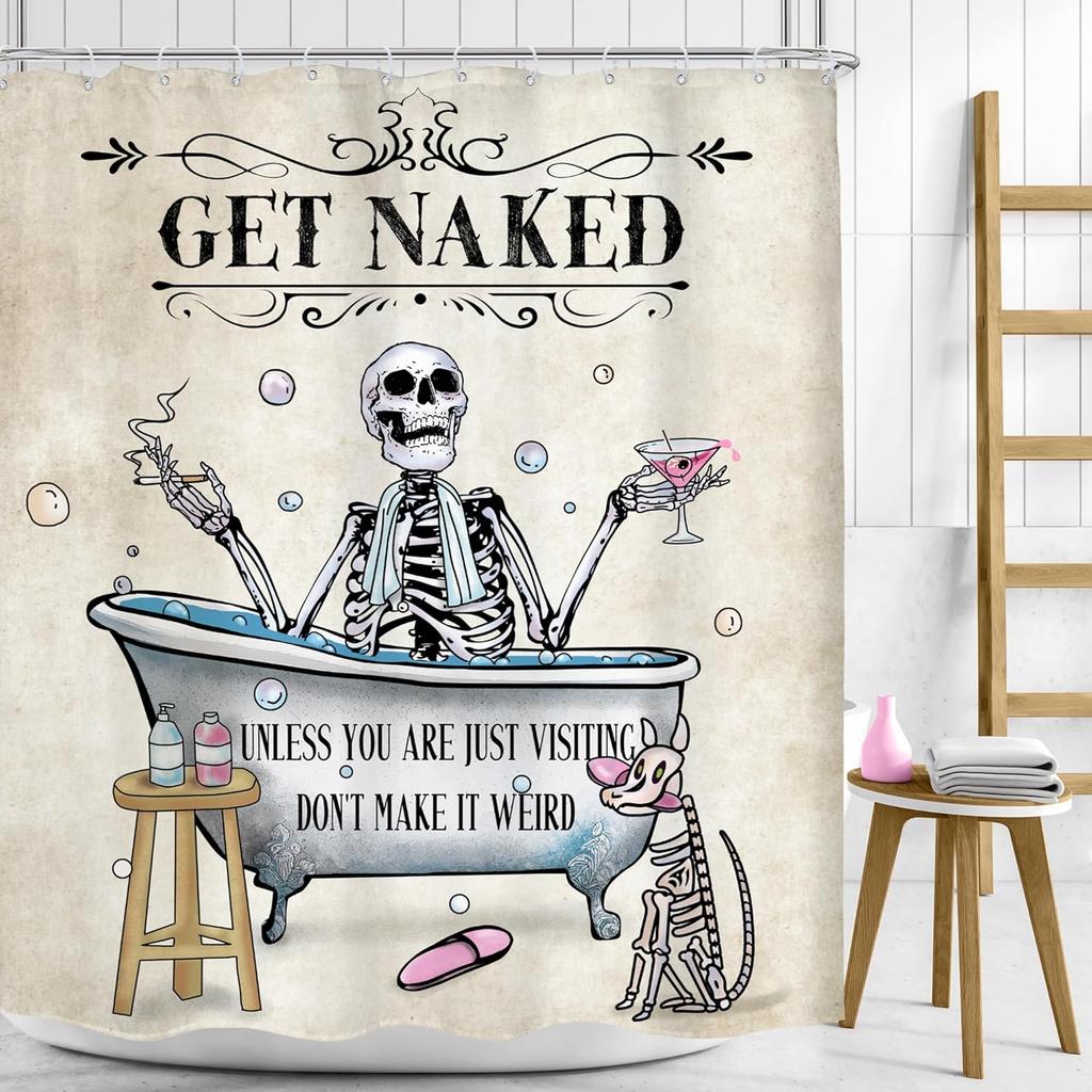 Black And White Shower Curtain, Funny Fun Kids Cute Water Drop Modern Simple Silhouette Minimalist Bathroom Decor Cartoon Bath