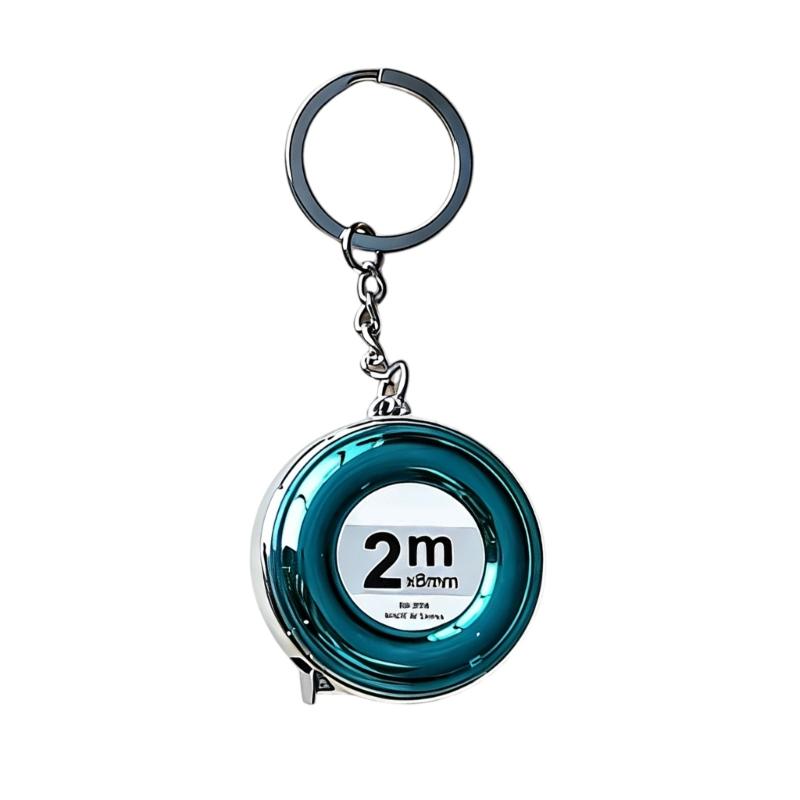Chaveiro Compacto Conveniente Fita Métrica Retrátil 2M de Comprimento Régua de Aço Carcaça de ABS Para DIY e Viagem Fácil de Transportar