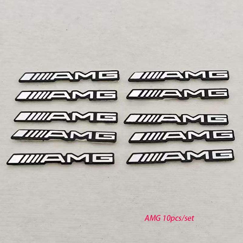 2/4/10pcs ABS Car Audio Decoration Sticker Logo Mercedes Benz And AMG Auto Badge Decal For Mercedes Benz AMG Car Accessories