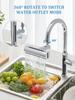4 In 1 Waterfall Kitchen Faucets Kitchen Sink Faucet with Universal Swivel Shower Head, Splash Proof 360 Degree Rotation Tap