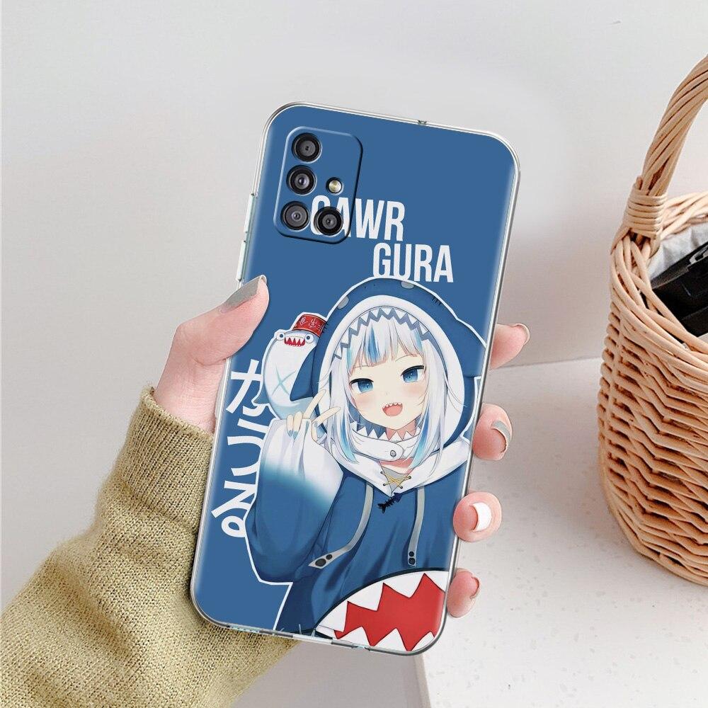 Gawr Gura Hololive Shark Anime Phone Case For Samsung Galaxy A51 A71 A21S A12 A11 A31 A41 A52 A32 5G A72 A01 A02S Clear Cover