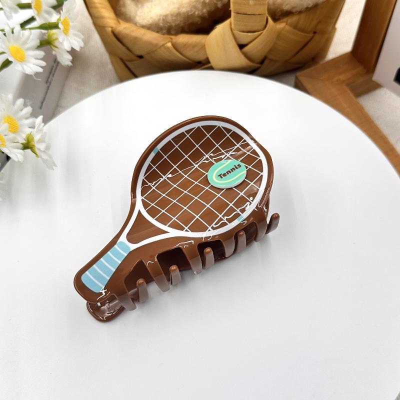 

Креативная имитация теннисной ракетки заколка для волос уксусная кислота акула клипса повседневная заколка для волос для девочек головной убор аксессуары для волос коричневый