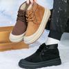 Men High Top Snow Boots, Thick Fleece Lined Warm Old Beijing Cotton Shoes Outdoor Footwear