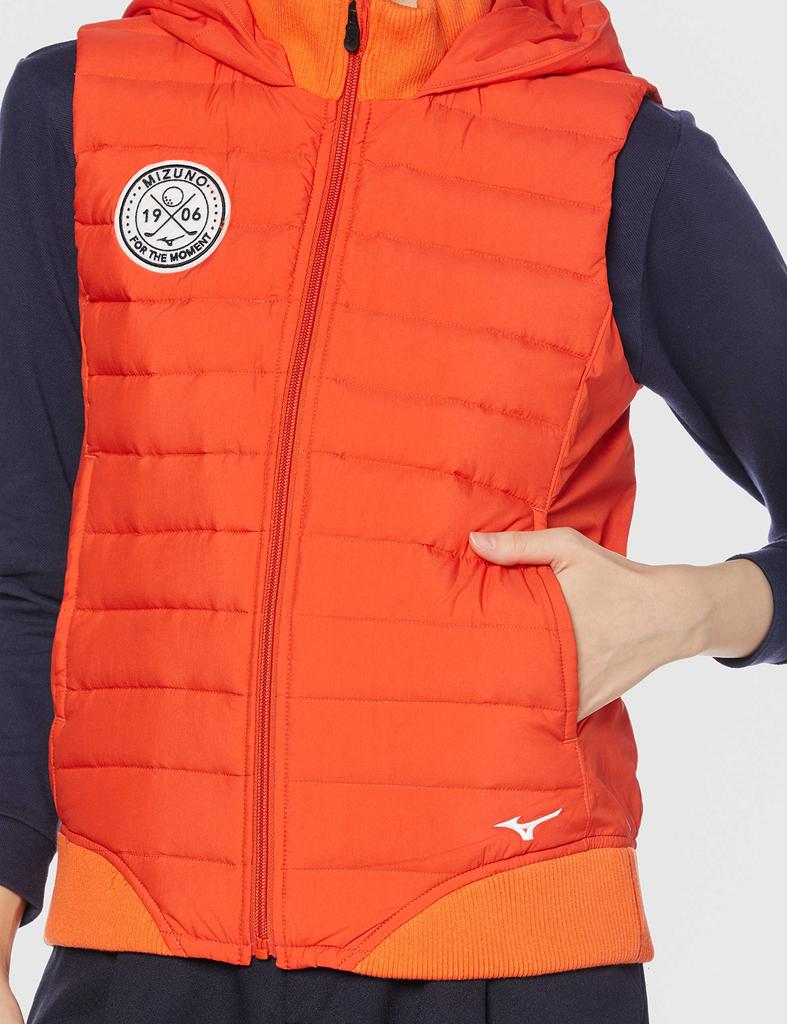 Mizuno Breath Thermo Lightweight Golf Down Spicy Size M Vest, Men's, 52ME0707, Orange, (Japan)