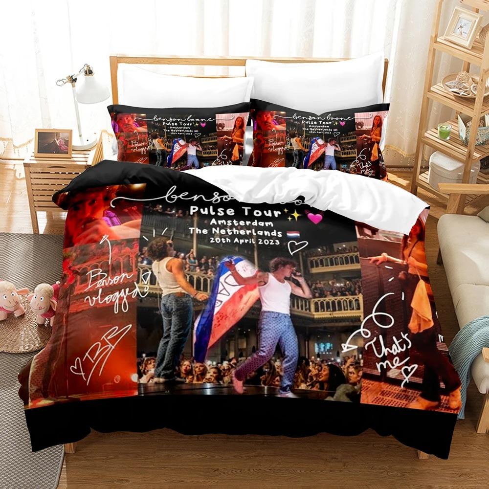 

Benson Boone Concert Bedding Collection Single Twin Full Queen King Size Bed Collection Aldult Boys Bedroom Duvetcover Collections Bed Sheet Set 24 US King(264x228cm)