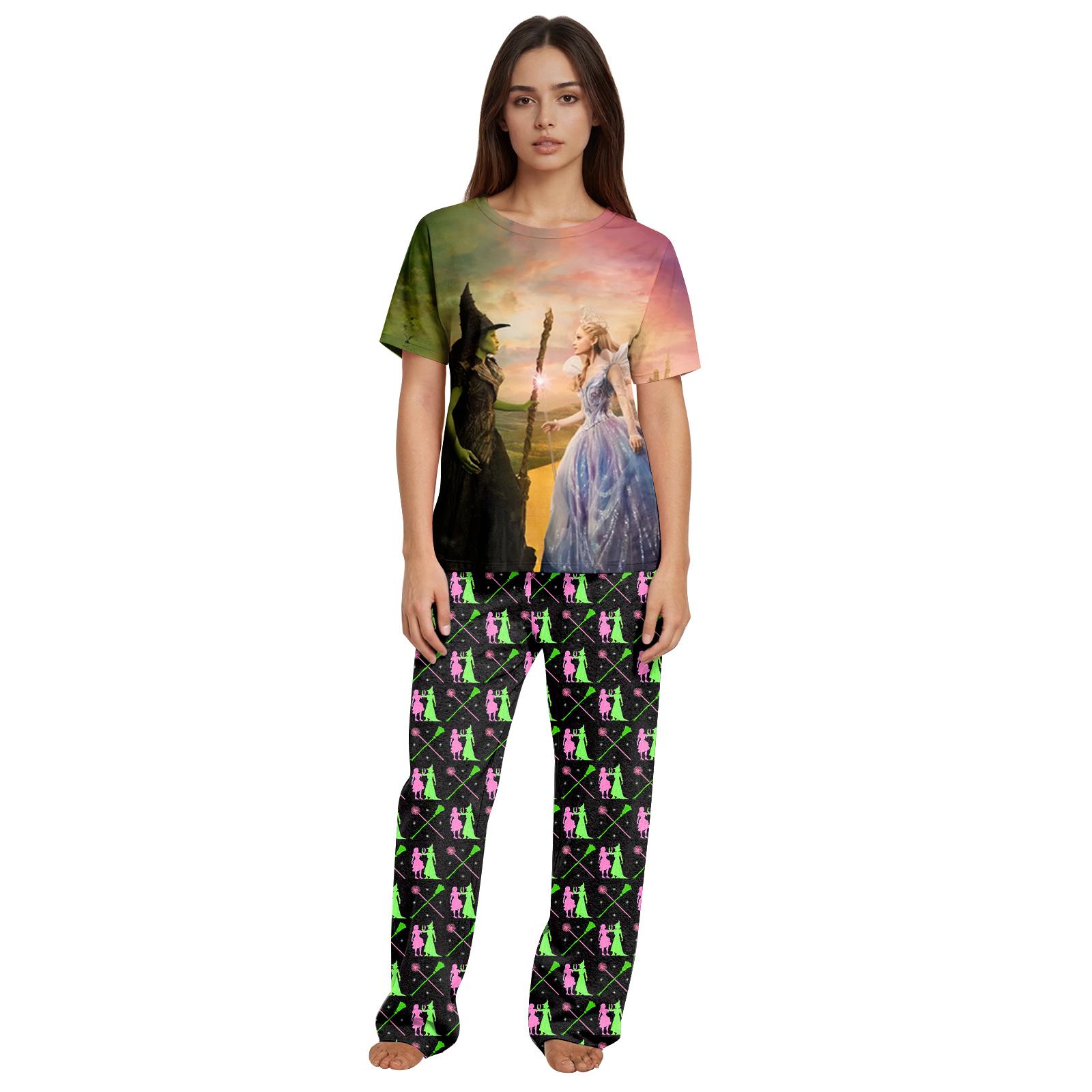 

Women s Casual Relaxed-Fit Printed T-Shirt And Pants Set M