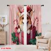 2pcs  2D plane printing Pattern Curtains Christmas Corgi Gift Festive Dog (2) Polyester Easy Install (without rod) Versatile All
