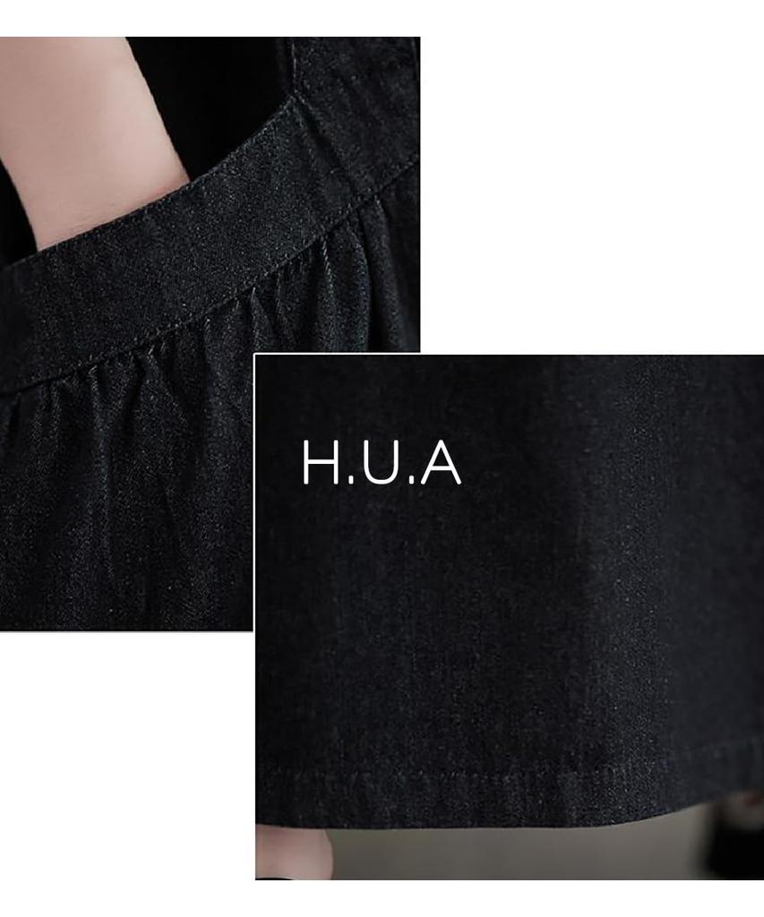 Denim Jumper Plus XL H.U.A Women's Dress, Overalls, Skirt, Size, Figure-Flattering, Workwear, Cute, Spring, Summer, Fall, GN,