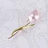 Enamel Tulip Brooches For Women Flower Wedding Office Party Brooch Pins Gift