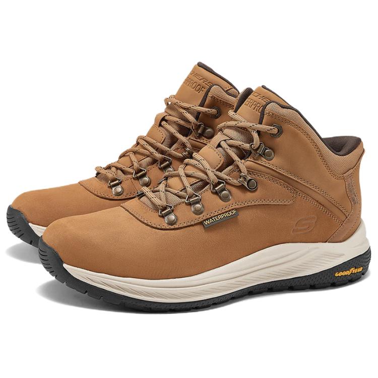 Skechers USA Men Yellow Ankle Boots Fabric Synthetic Leather Comfortable Versatile 205285-WTN
